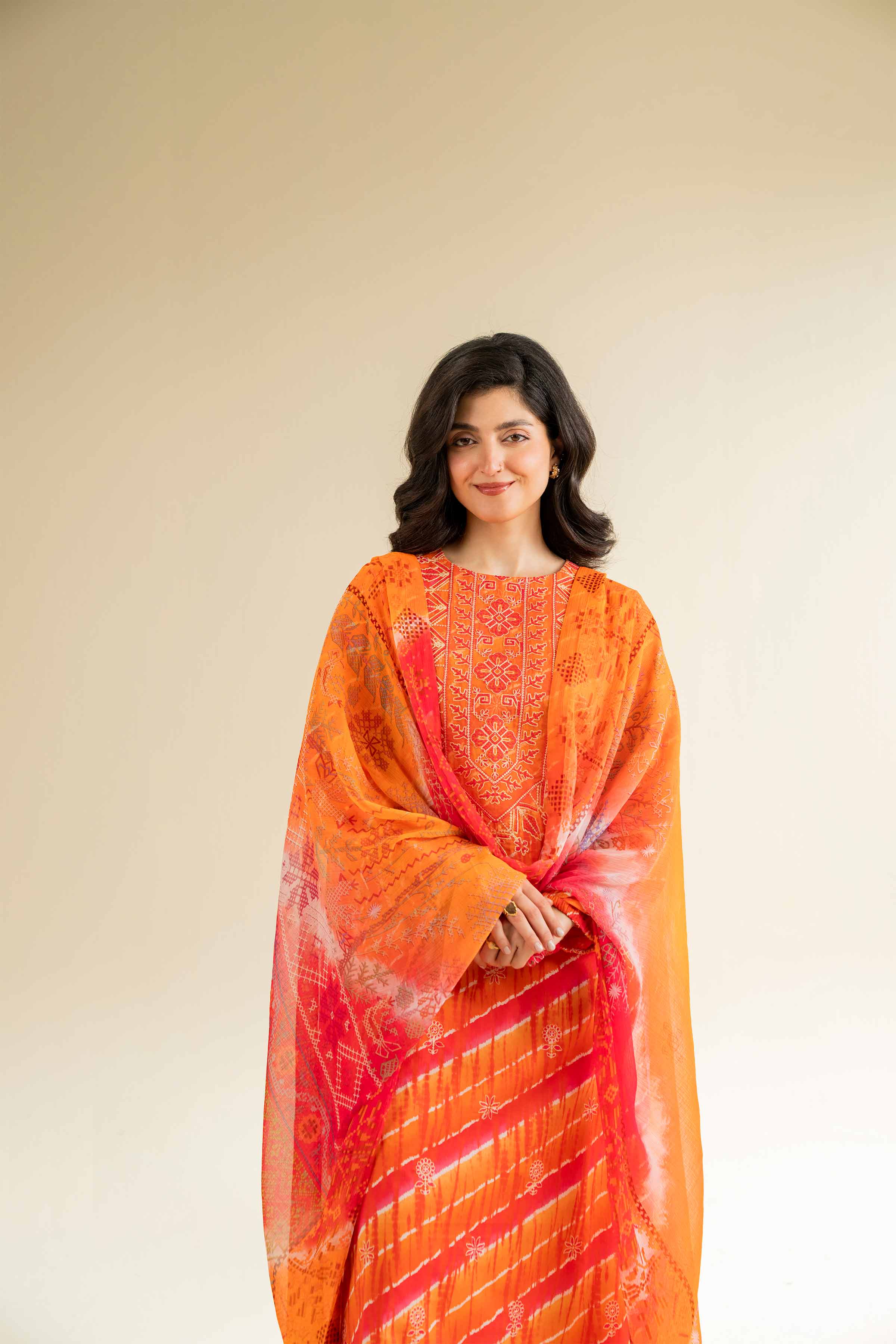 3 Piece - Printed Embroidered Suit - 42501081 - Image 4