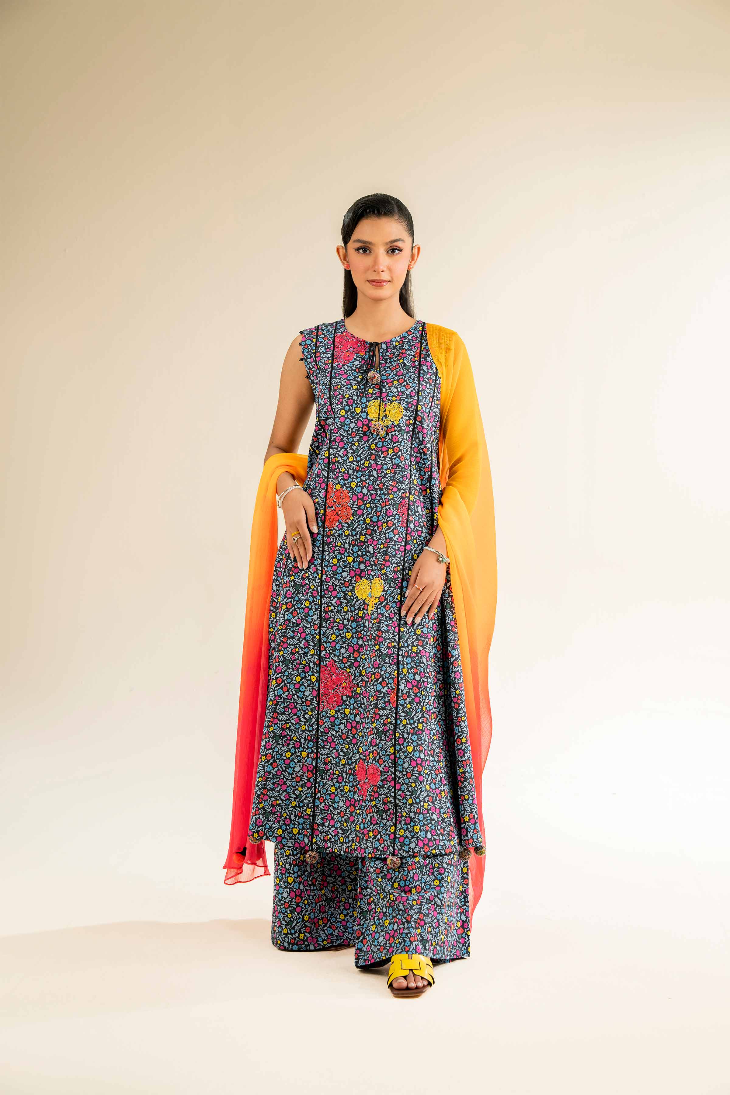 3 Piece - Printed Embroidered Suit - 42501087 - Image 5