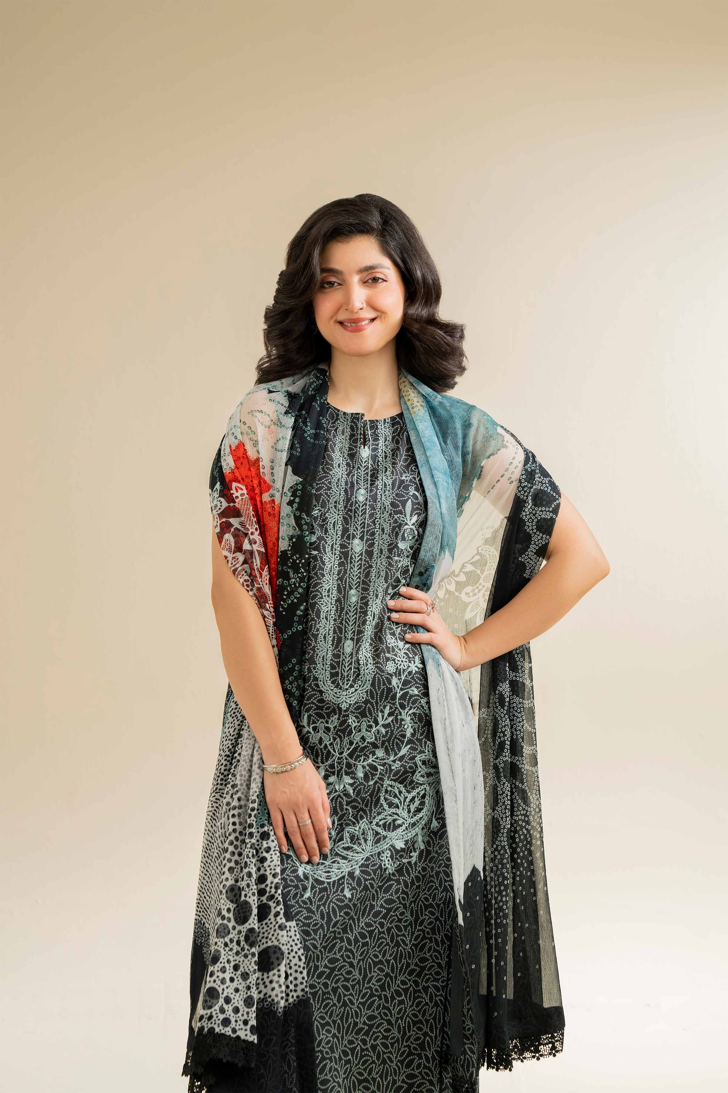 3 Piece - Printed Embroidered Suit - 42501090 - Image 4