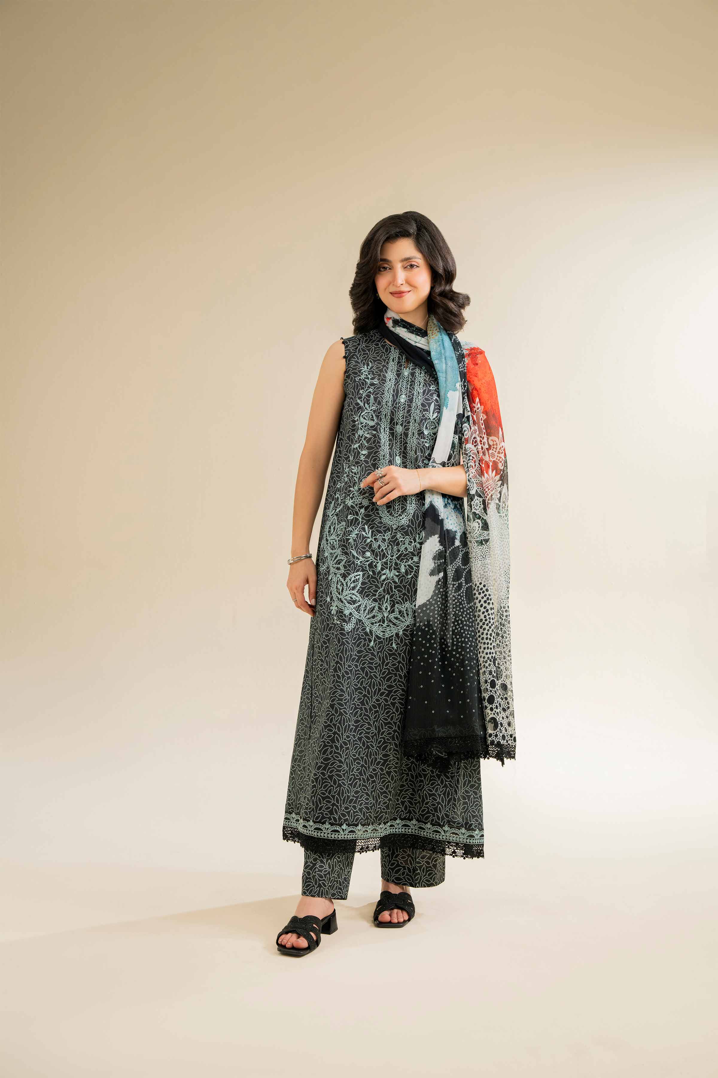 3 Piece - Printed Embroidered Suit - 42501090 - Image 5