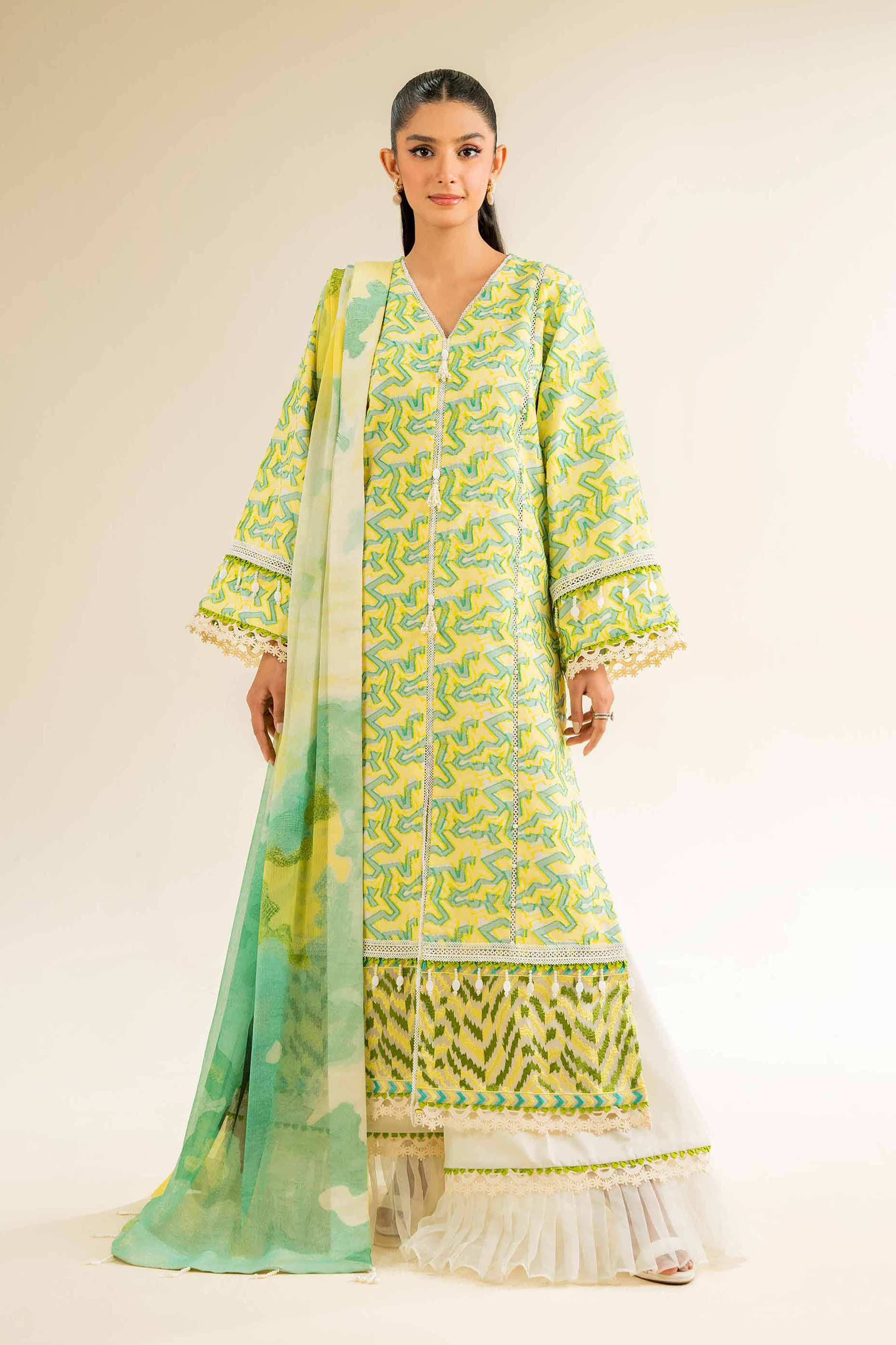 3 Piece - Jacquard Embroidered Suit - 42501092 - Image 3