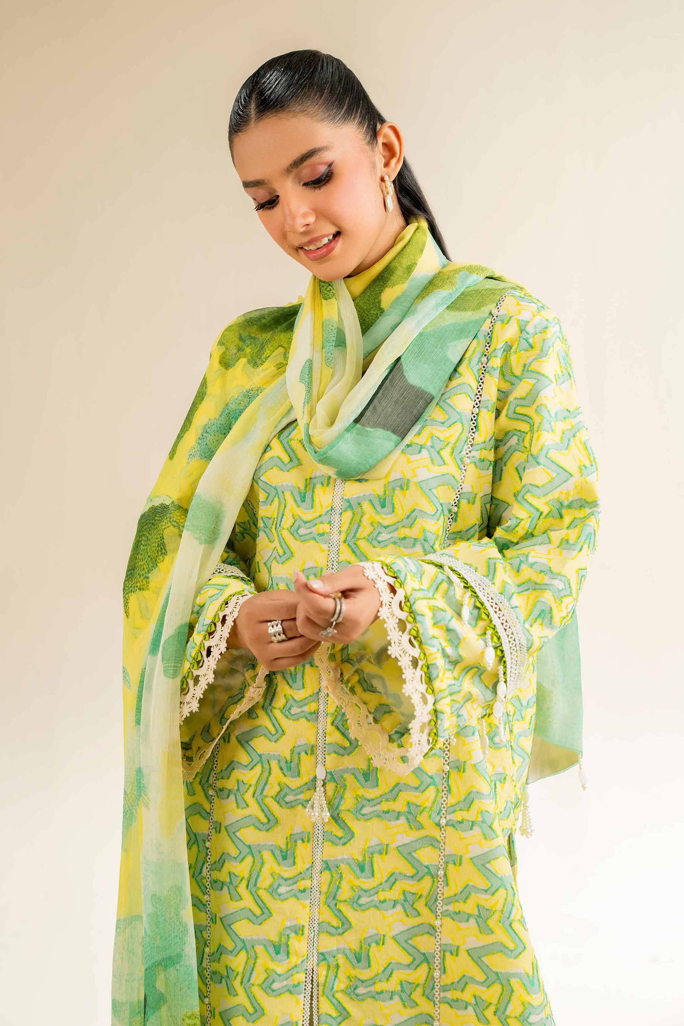 3 Piece - Jacquard Embroidered Suit - 42501092 - Image 4