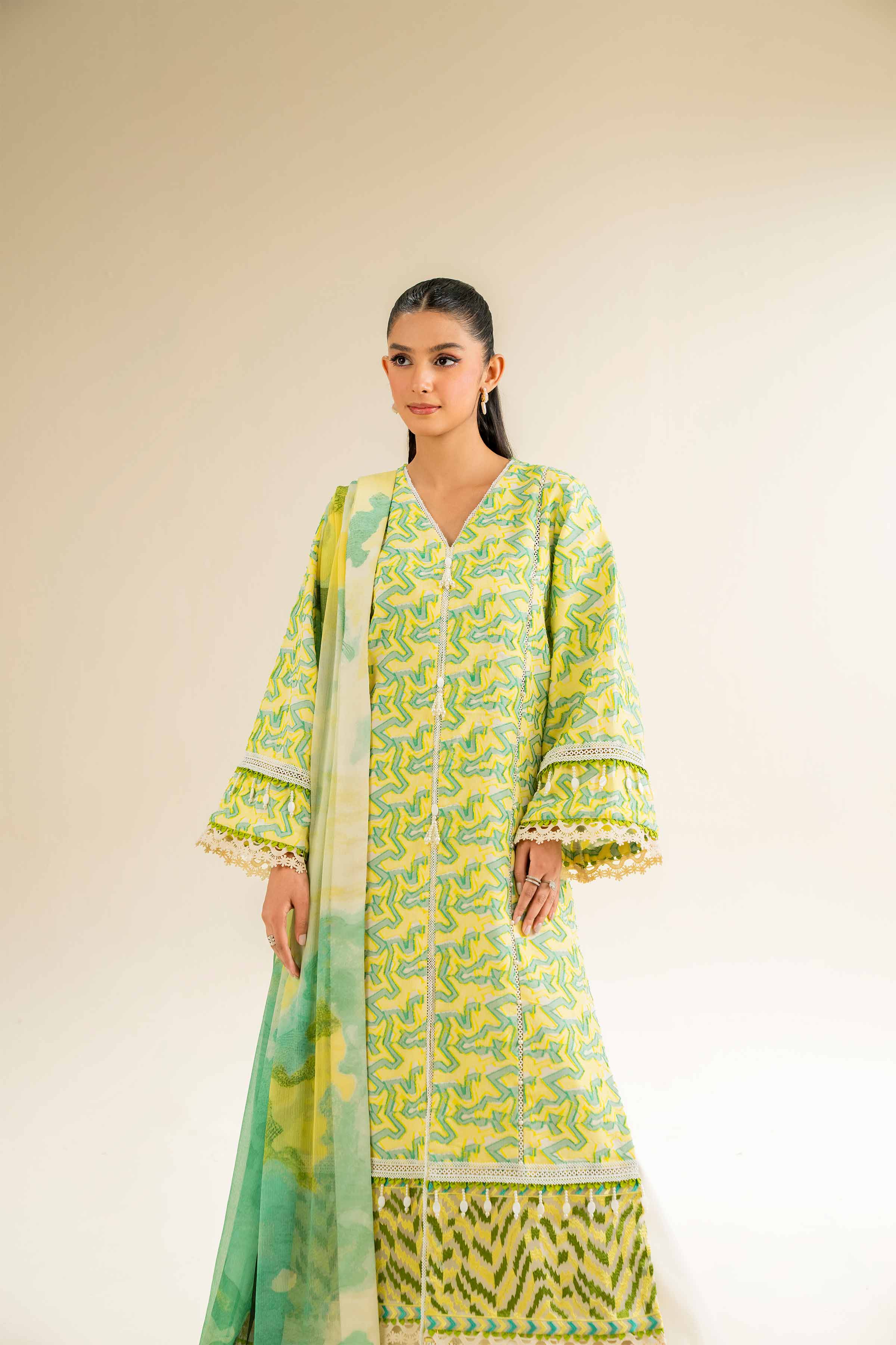 3 Piece - Jacquard Embroidered Suit - 42501092 - Image 6