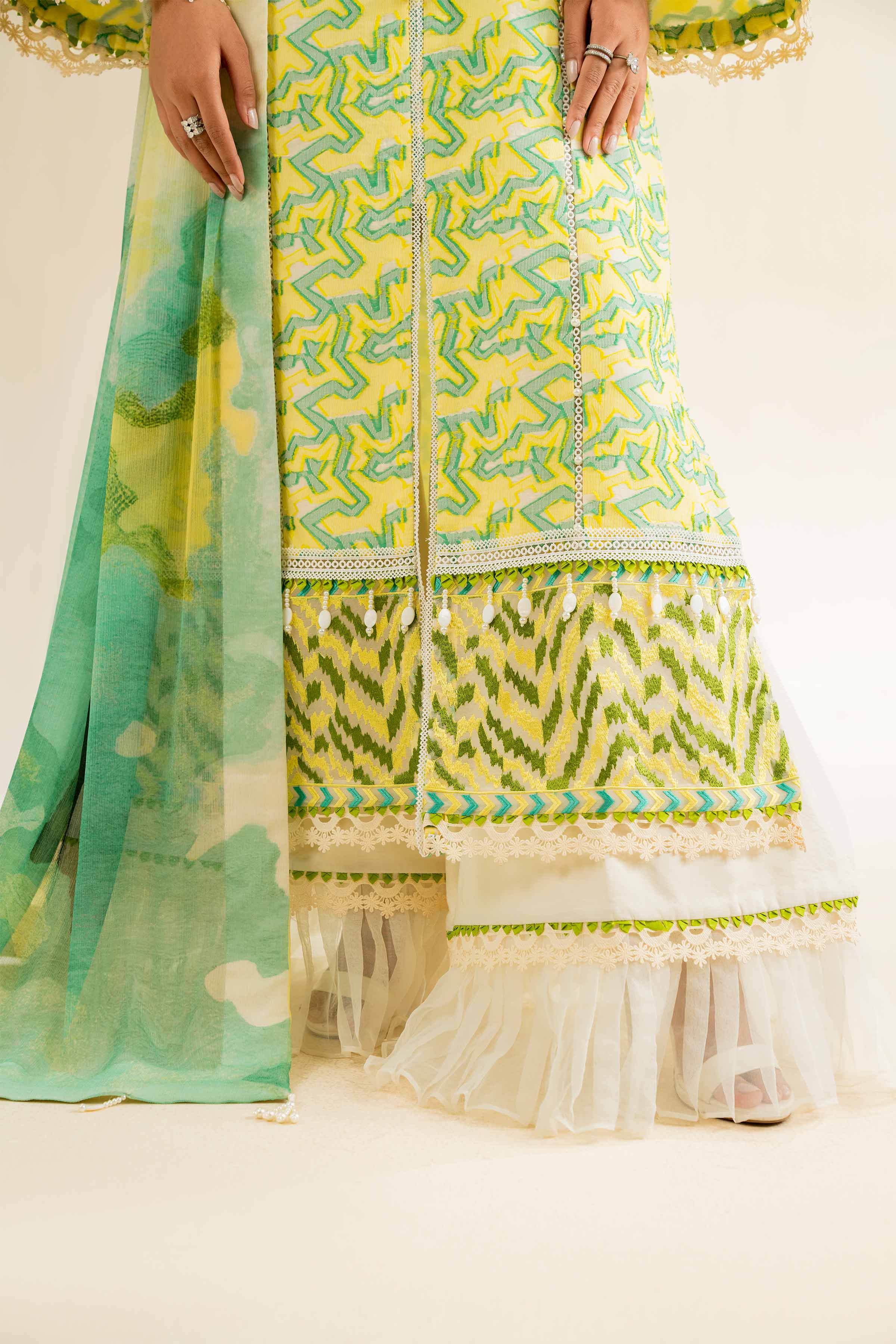 3 Piece - Jacquard Embroidered Suit - 42501092 - Image 7