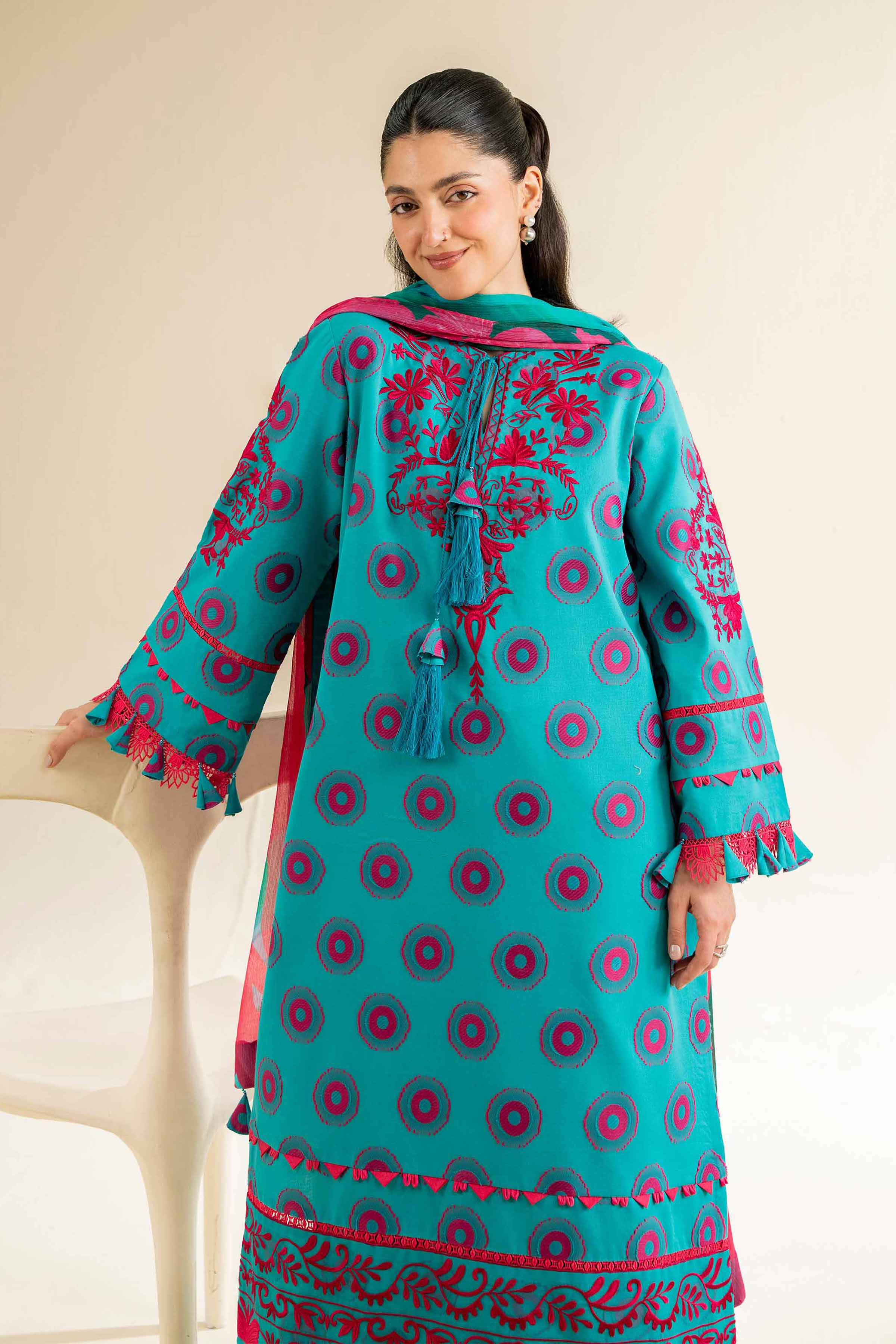 3 Piece - Jacquard Embroidered Suit - 42501094 - Image 4