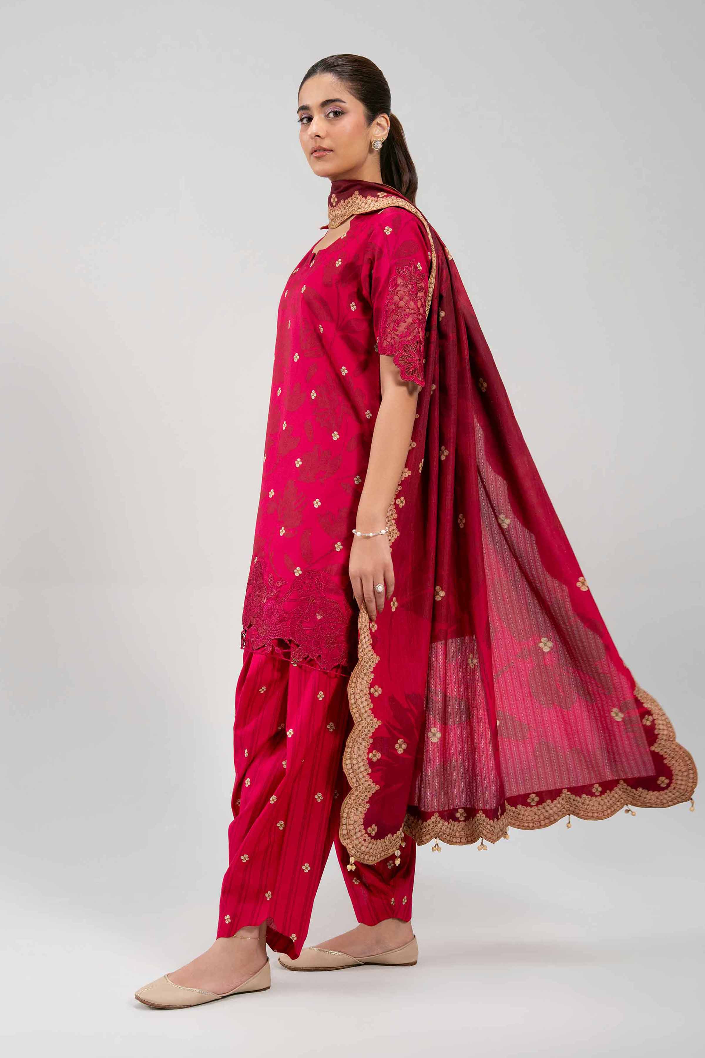 3 Piece - Digital Printed Embroidered Suit - 42601202 - Image 6