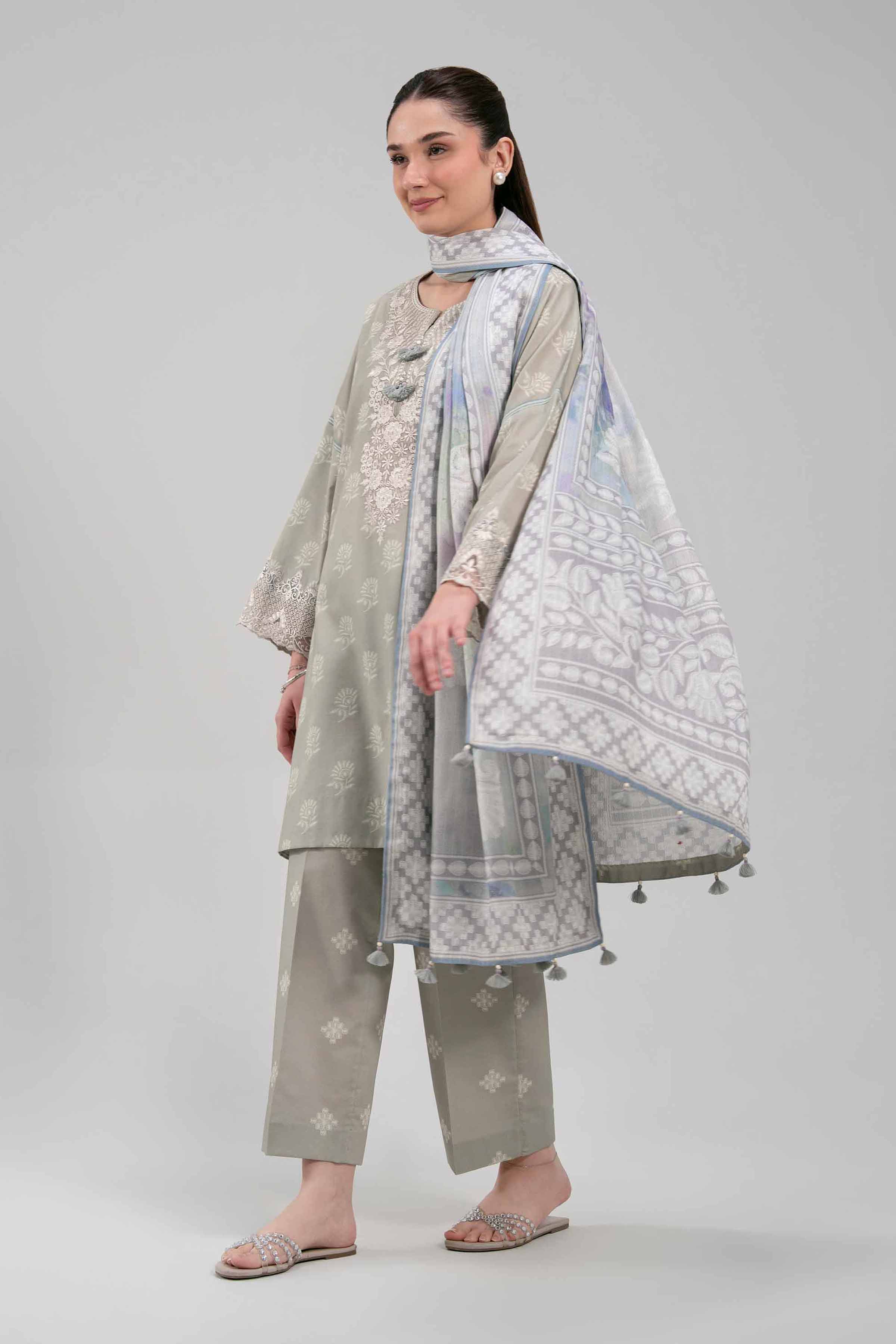 3 Piece - Digital Printed Embroidered Suit - 42601204 - Image 4