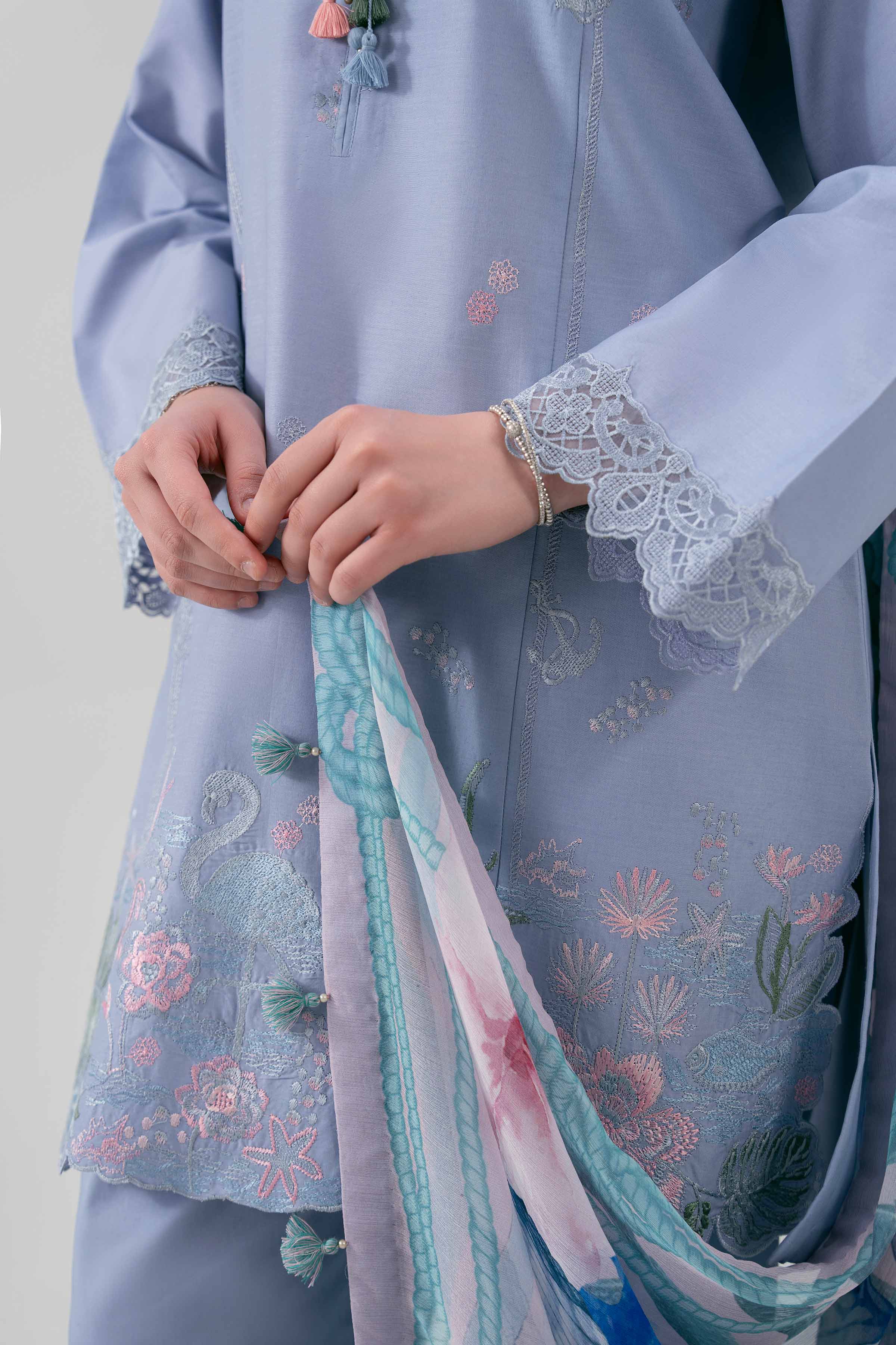 3 Piece - Digital Printed Embroidered Suit - 42601222 - Image 4