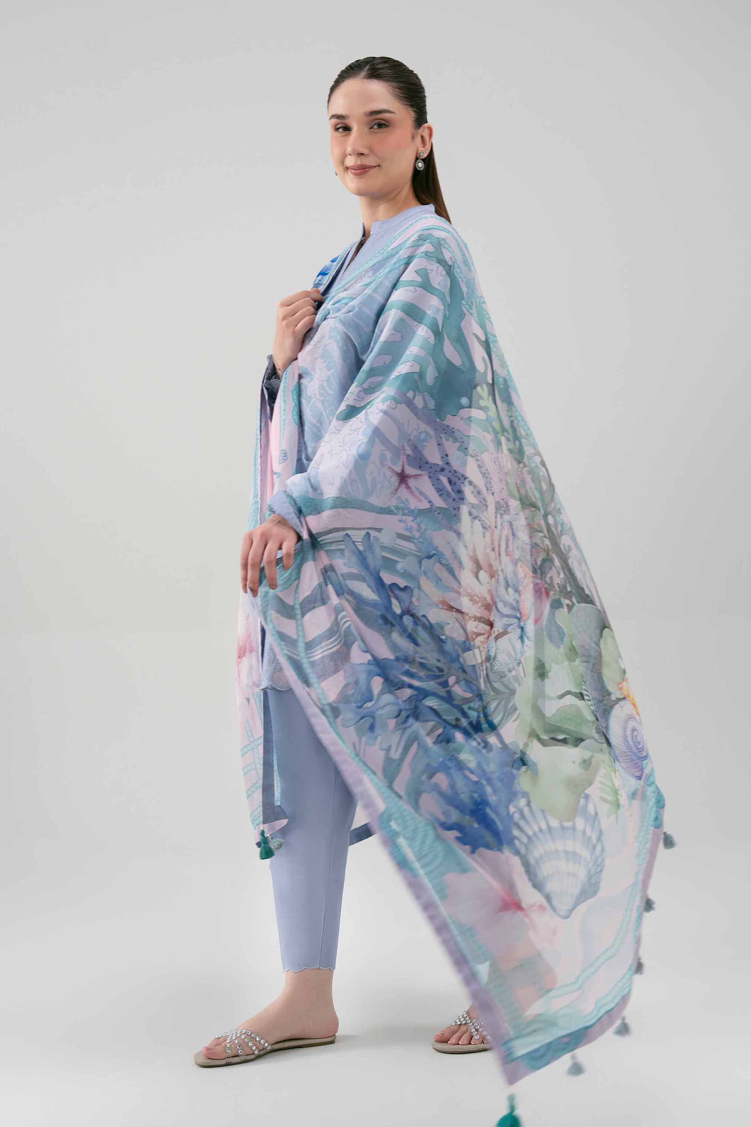 3 Piece - Digital Printed Embroidered Suit - 42601222 - Image 6