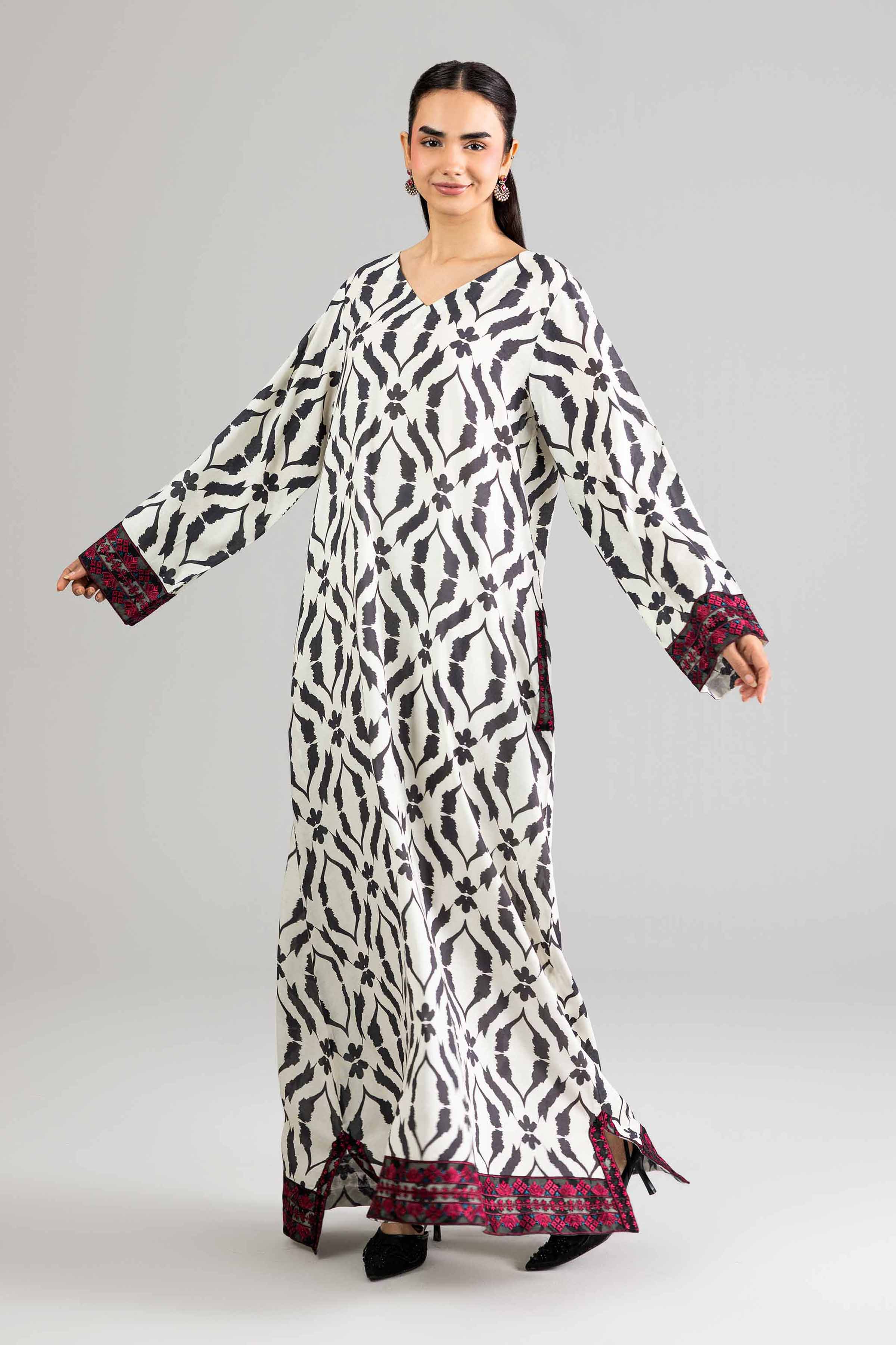 Printed Embroidered Dress - FE26-48 - Image 4