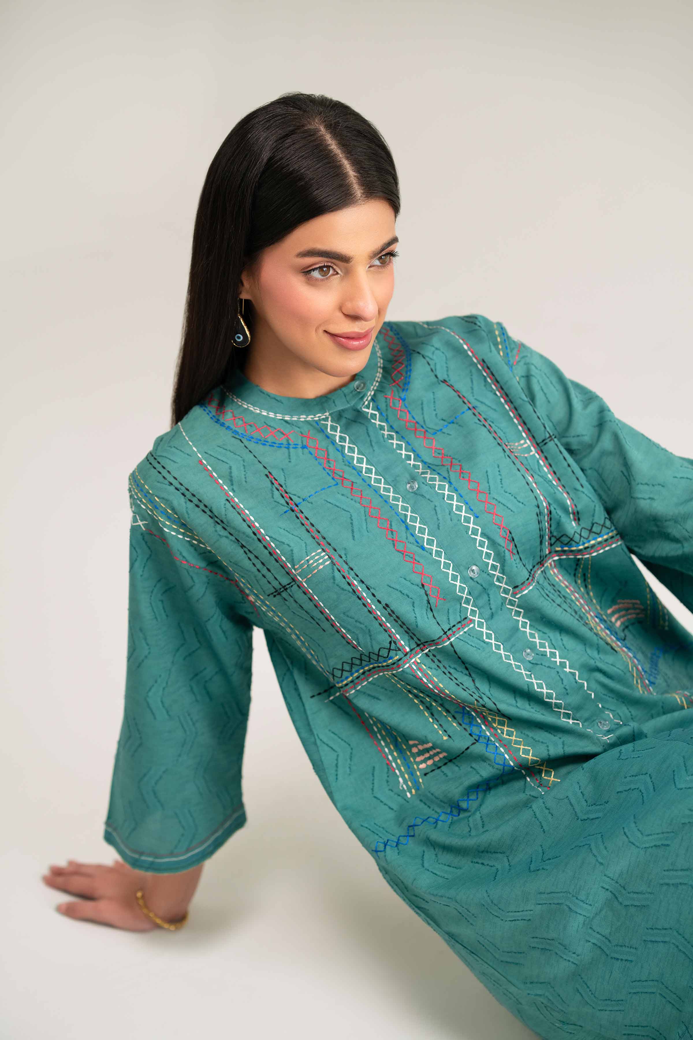 2 Piece - Embroidered Suit - FS25-09 - Image 5