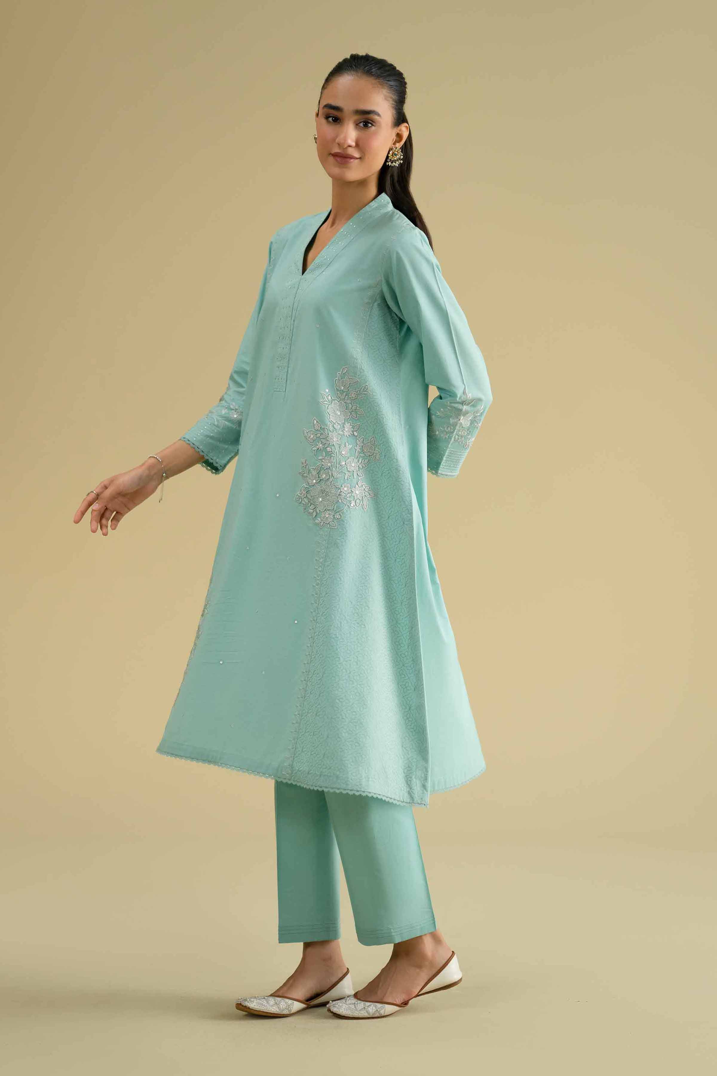 2 Piece - Embroidered Suit - KFE26-43 - Image 5