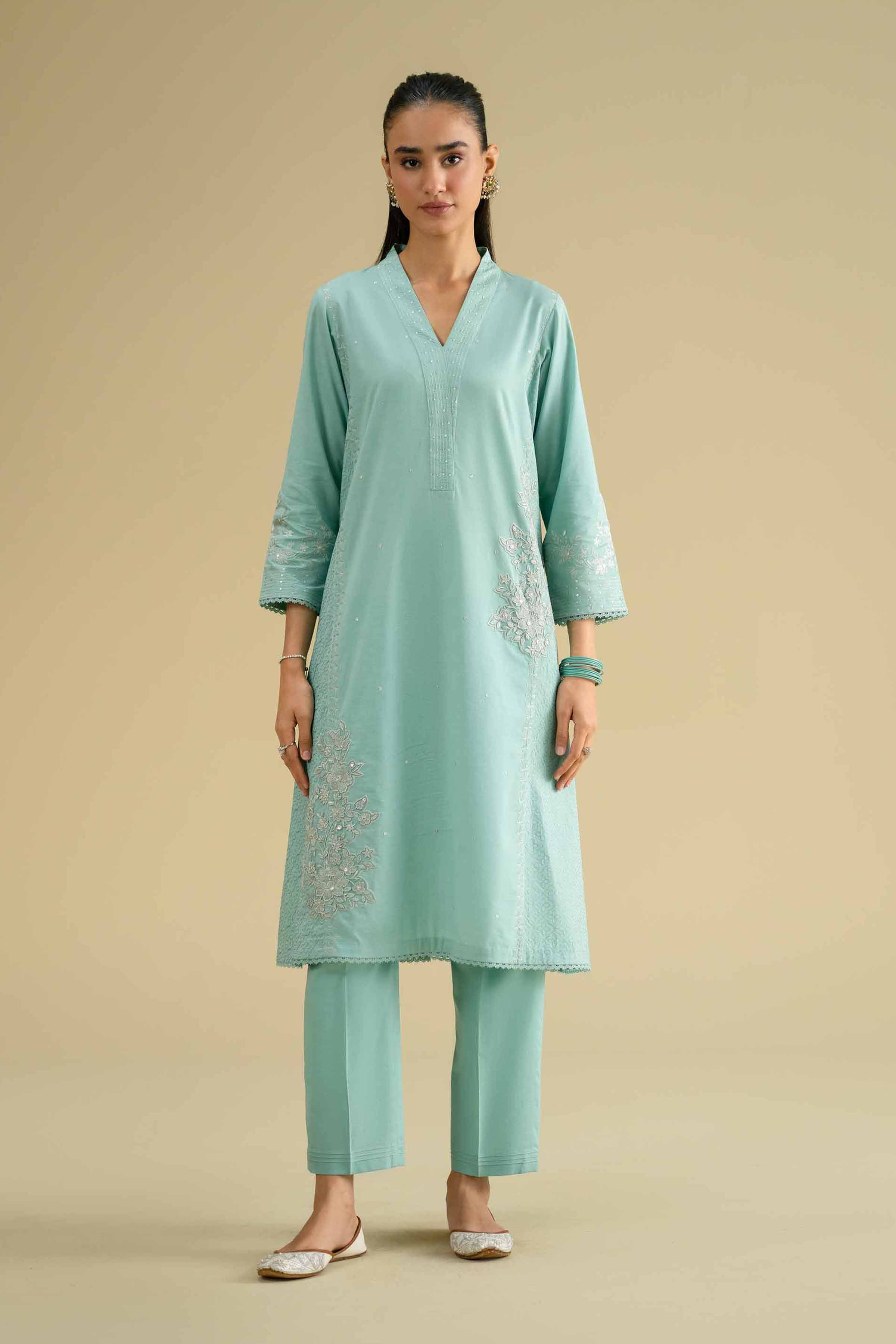2 Piece - Embroidered Suit - KFE26-43 - Image 6