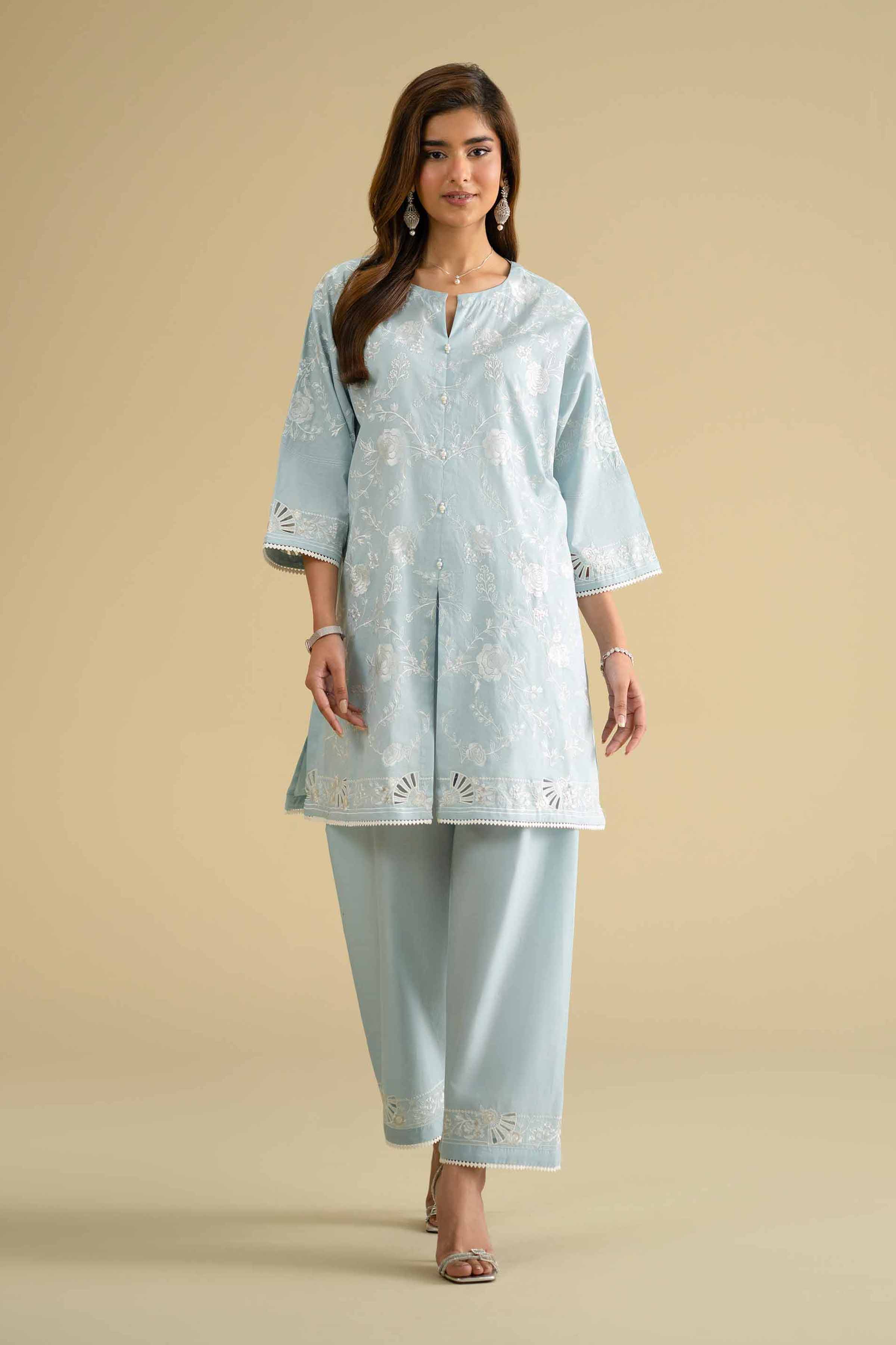 2 Piece - Embroidered Suit - KFE26-57 - Image 4