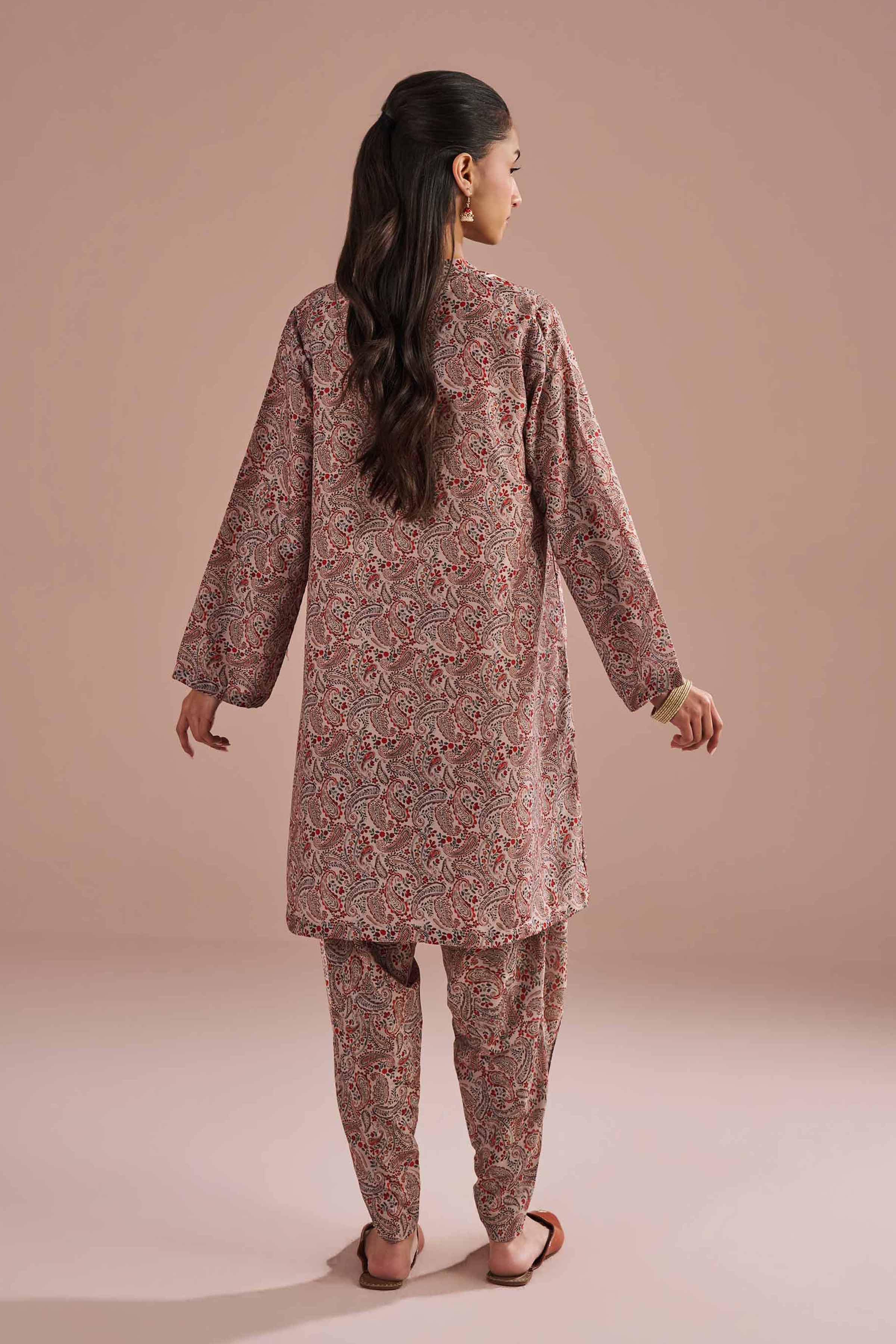 2 Piece - Printed Embroidered Suit - PE26-28 - Image 3