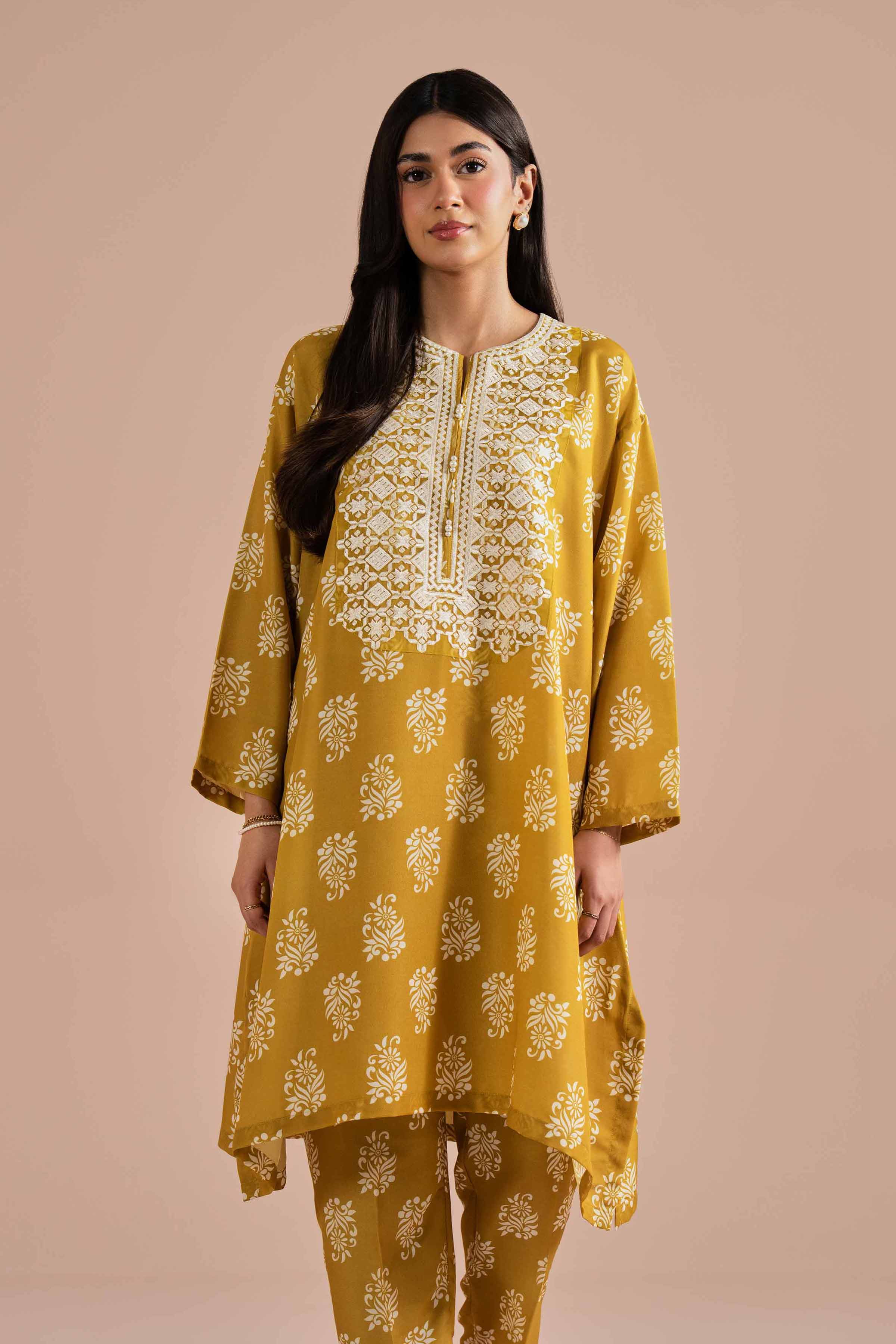 2 Piece - Printed Embroidered Suit - PE26-34 - Image 5