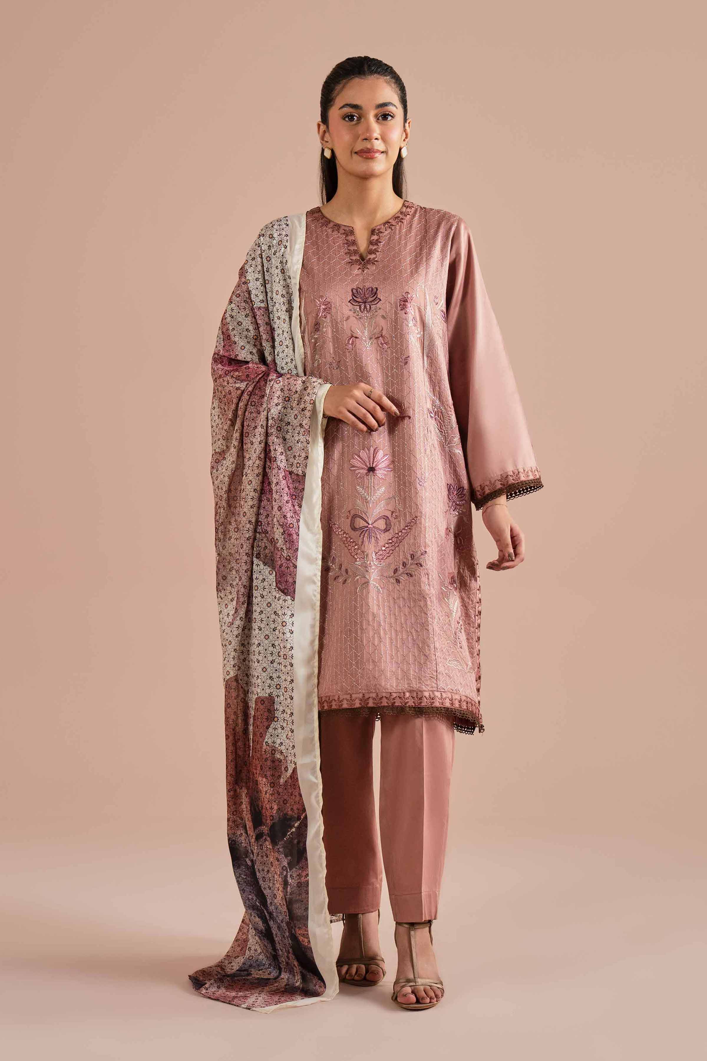3 Piece - Embroidered Suit - PE26-61 - Image 6