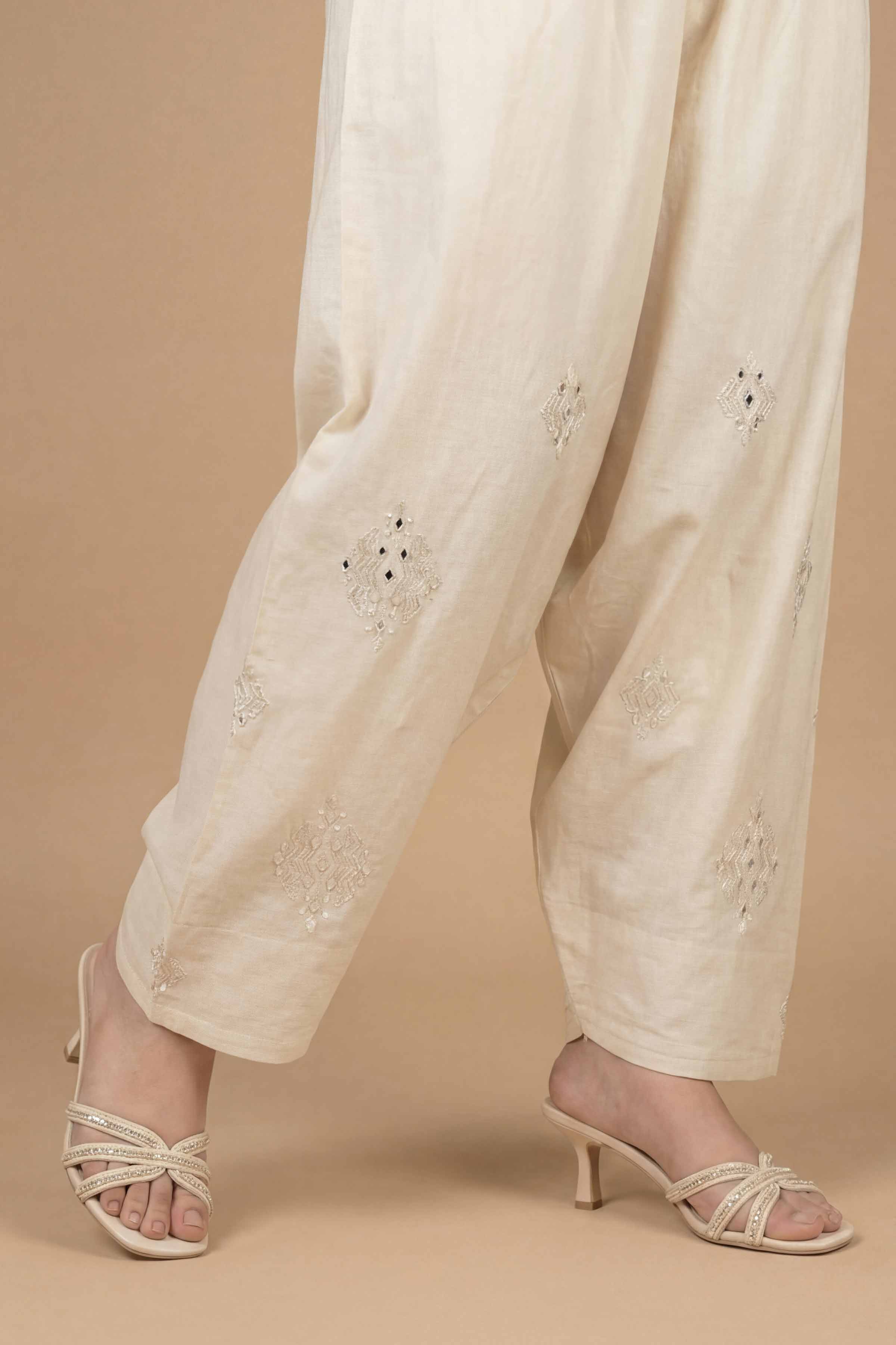 Embroidered Shalwar - PE26-662 - Image 4