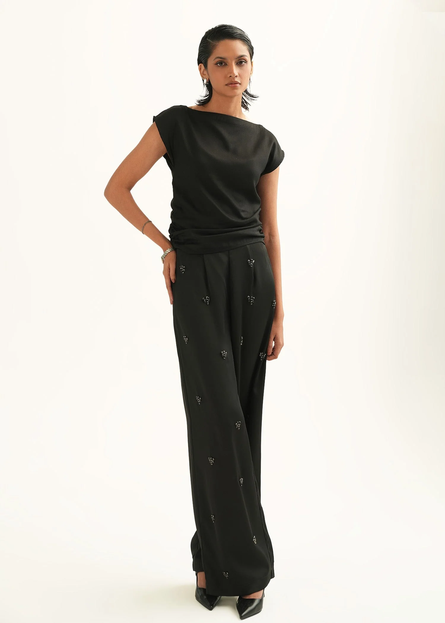 Embellished Satin Pants - KOA - Image 3