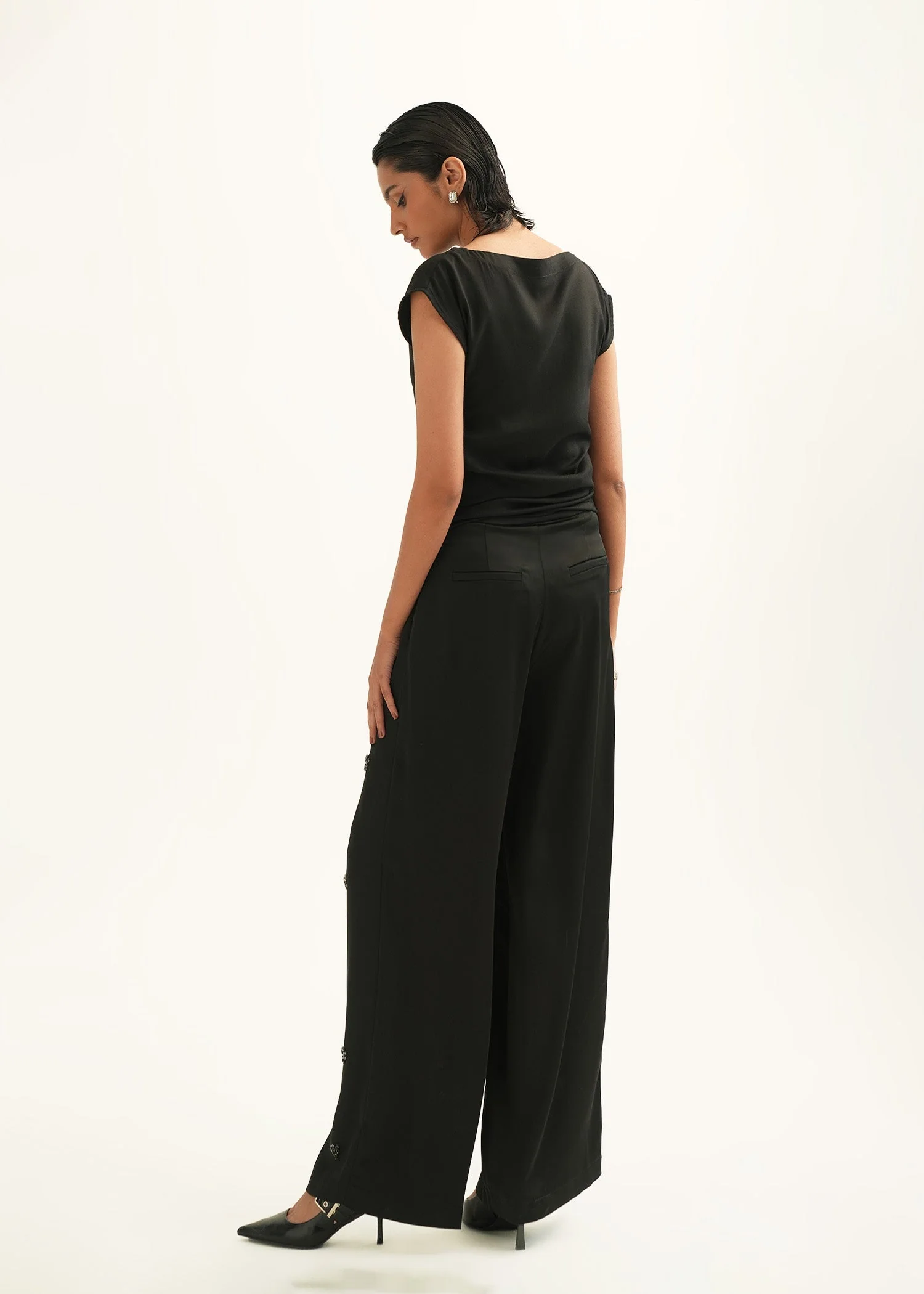 Embellished Satin Pants - KOA - Image 7