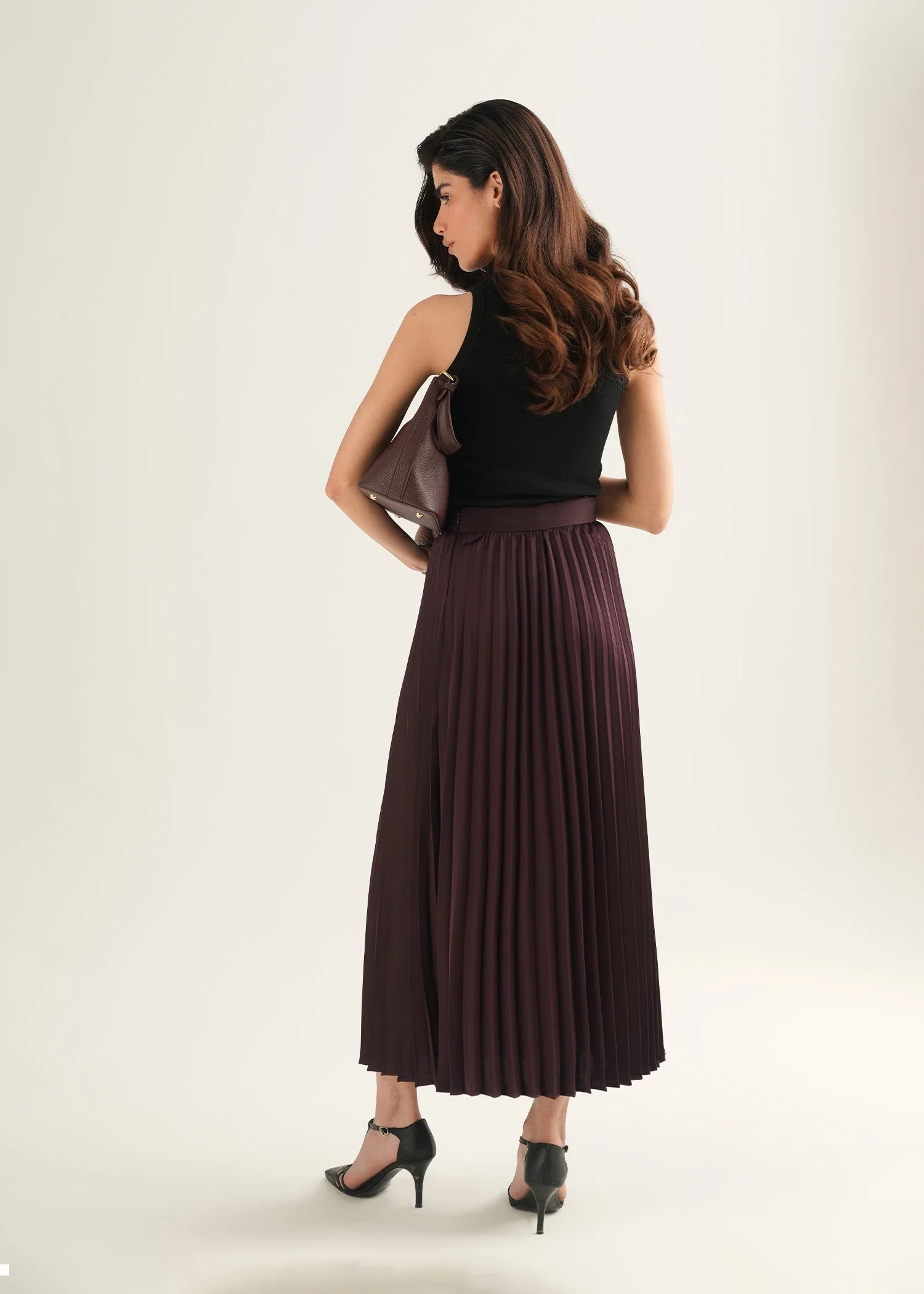 Satin Pleated Skirt - KOA - Image 7