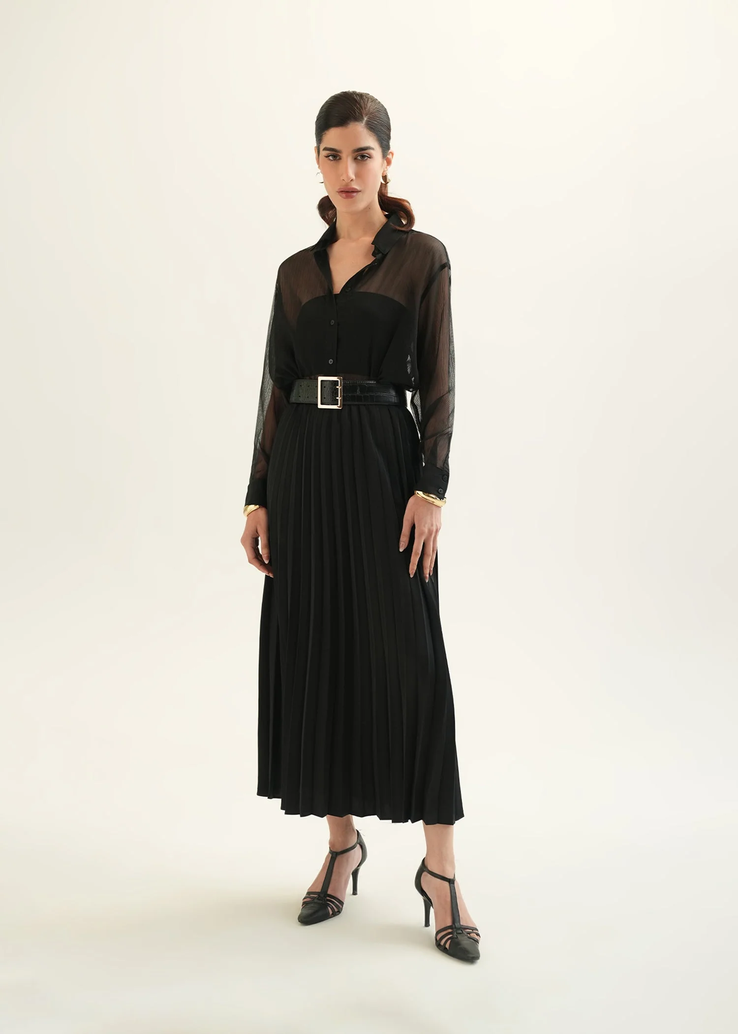 Satin Pleated Skirt - KOA - Image 3