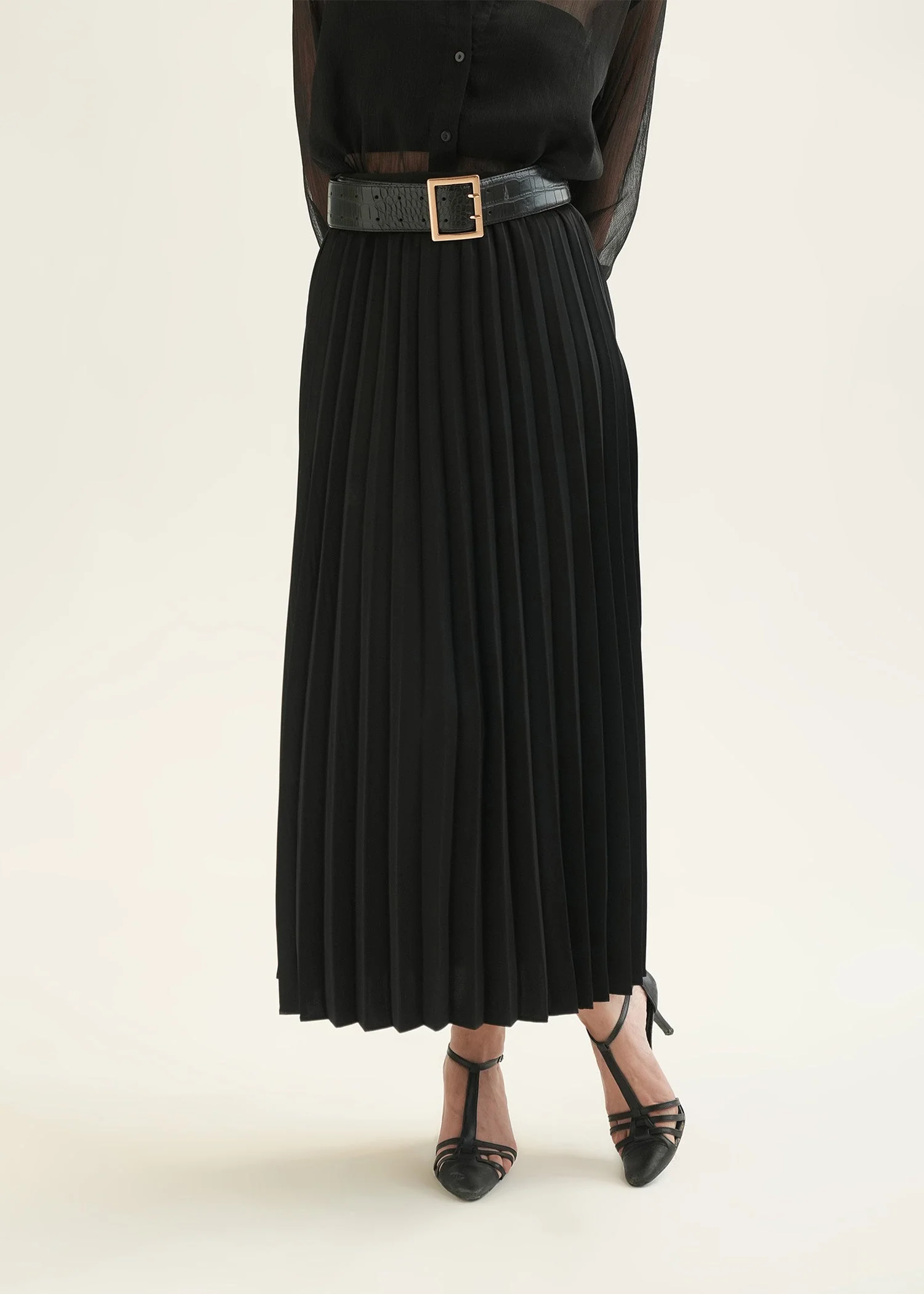 Satin Pleated Skirt - KOA - Image 4