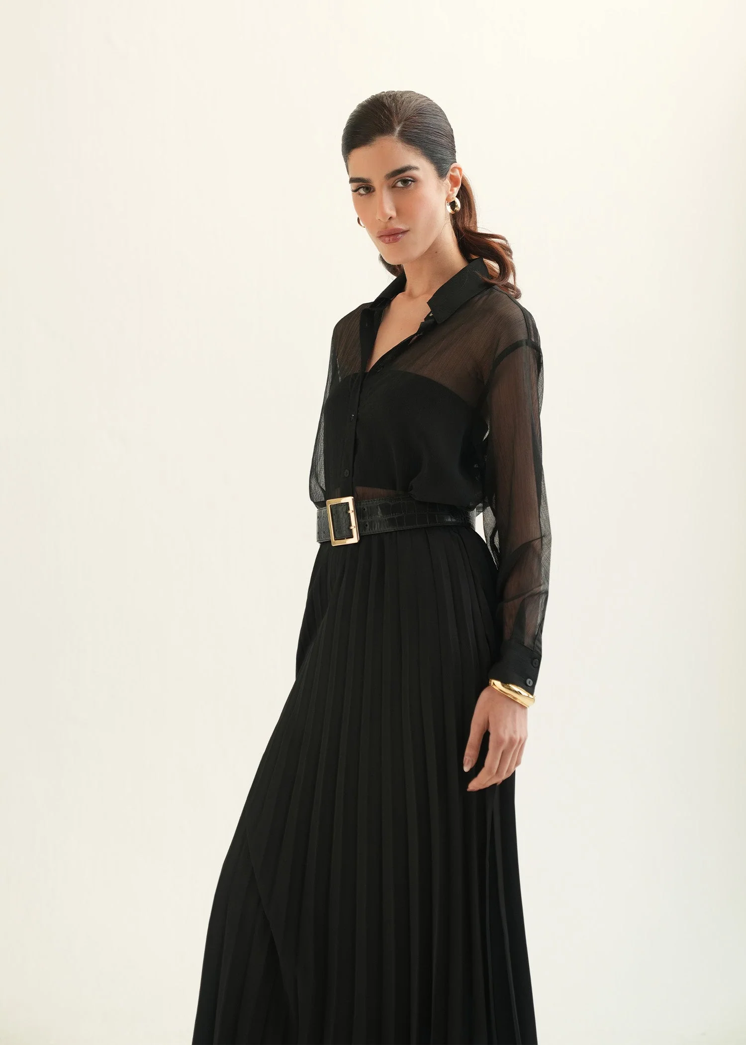 Satin Pleated Skirt - KOA - Image 6